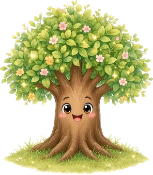 A tall tree with fresh green leaves
